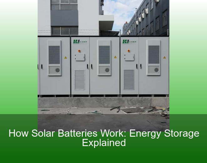 How Solar Batteries Work: Energy Storage Explained